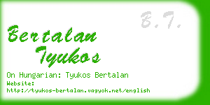 bertalan tyukos business card